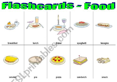 Food Flash Cards Printable