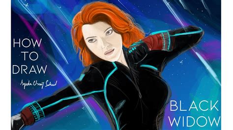 How To Draw Black Widow The Avengers Scarlett Johansson Photoshop