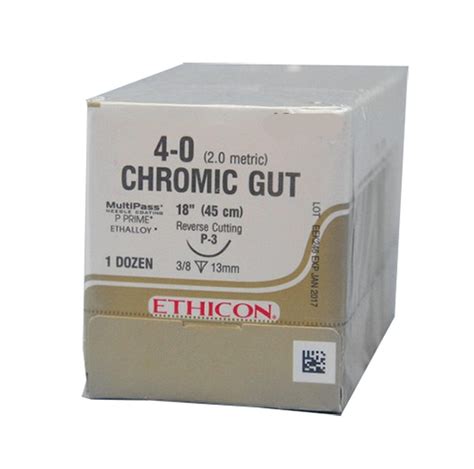 Ethicon Sutures Chromic Gut 687g 5 0 P 3 18 12box 3z Dental