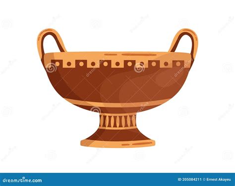 Antique Ornamented Vase With Handles Ancient Clay Amphora Greek