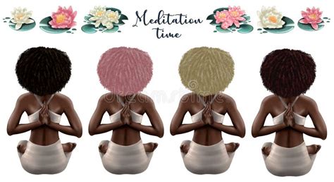 Healthy Lifestyle Concept Meditation Yoga Healthy Women Lifestyle Hairstyles Stock