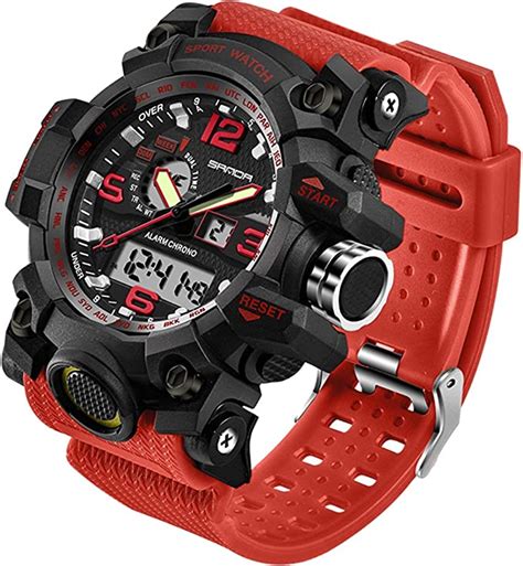 men‘s military watch dual display waterproof sport digital big wrist watch outdoor