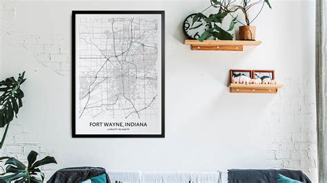 Fort Wayne Map Poster Your City Map Art Positive Prints