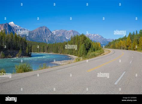 Icefields Parkway In Jasper National Park In Alberta Canada Stock Photo