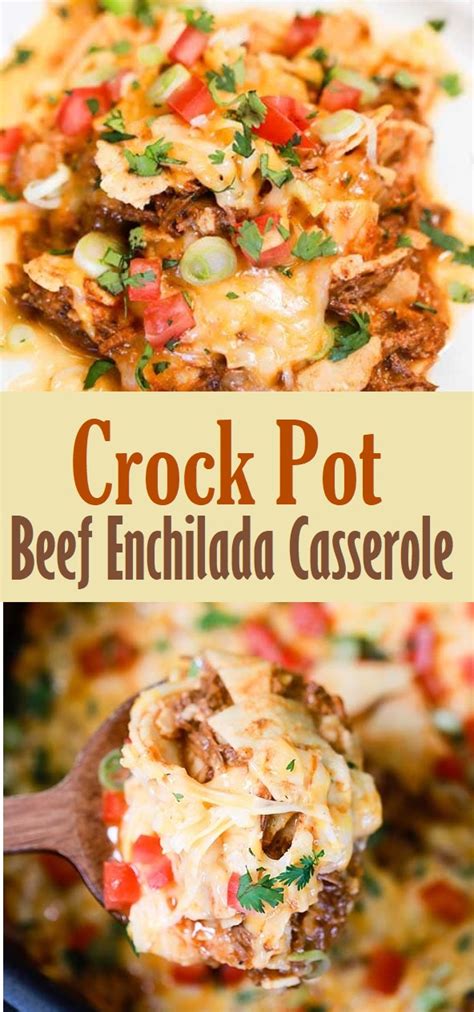 Crock Pot Beef Enchilada Casserole