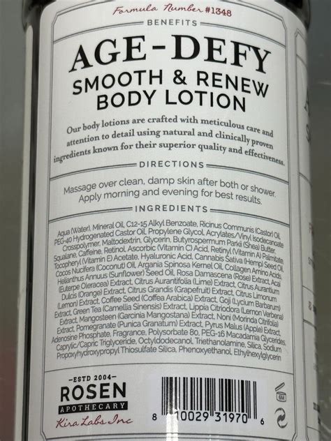 2 Pk Rosen Apothecary Retinol Age Defy Smooth Renew Body Lotion