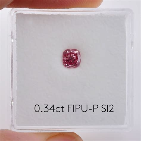 034 Carat Fancy Intense Purplish Pink Diamond 4p Cushion Shape Si2