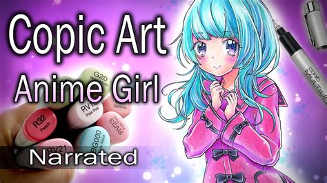 ~ Copic Art ~ Anime Girl Drawing Narrated Youtube
