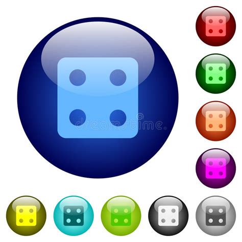 Dice Four Color Glass Buttons Stock Vector Illustration Of Cube