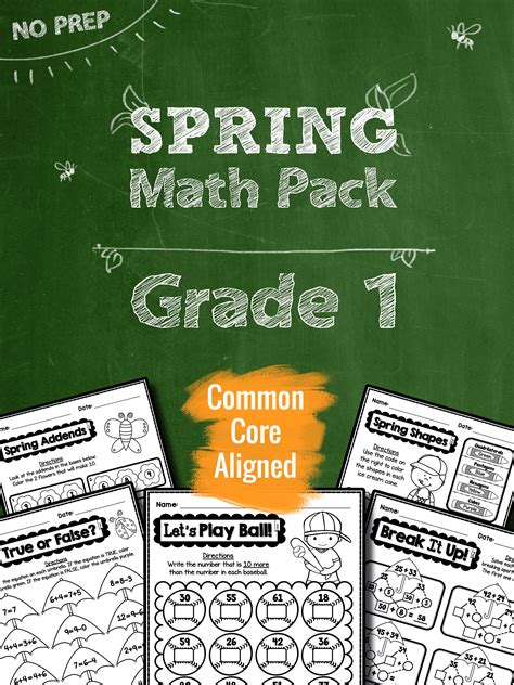 Spring No Prep Math 1st Grade Math Elementary Teaching Resources