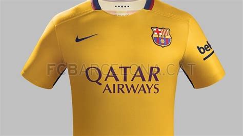 Official New Barcelona Strip 15 16 Barca Home And Away Kits 2015 2016