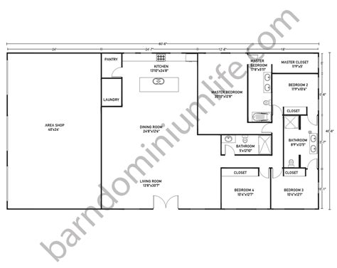 Barndominium With Shop Floor Plans 40x100 Image To U