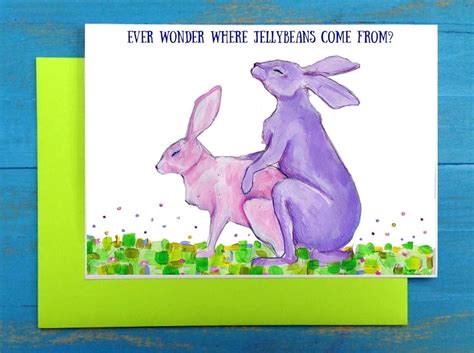 Easter Bunny Rabbits Humping Greeting Card Handmade