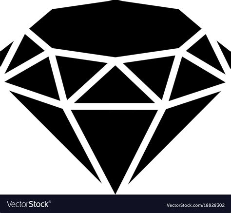 Diamond Icon Simple Black Style Royalty Free Vector Image