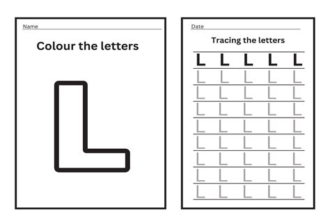 Alphabet Tracing Practice Letter L Tracing Practice Worksheet