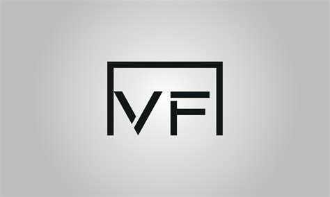 Letter Vf Logo Design Vf Logo With Square Shape In Black Colors Vector