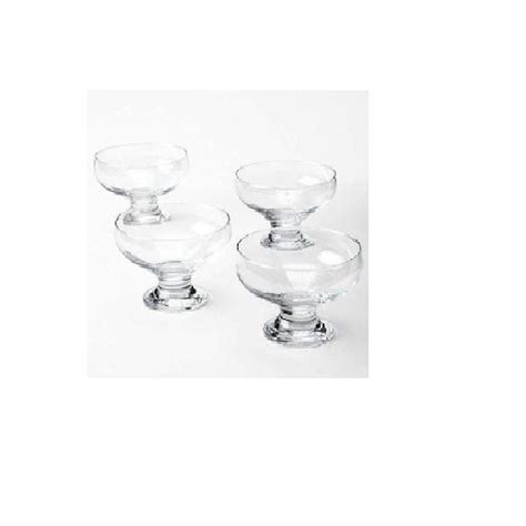 Buy Home Essentials 4 Piece Set Essentials Home Footed Glass Dessert Dishes S Clear Online At