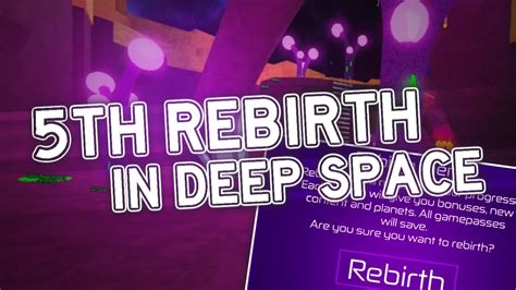 5th Rebirth In Roblox Deep Space Tycoon Youtube