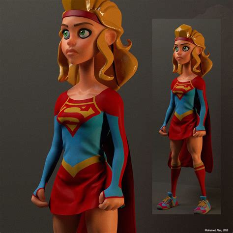 19 beautiful supergirl 3d model sweet mockup
