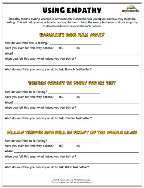 Empathy Worksheets For Adults Anjel Web