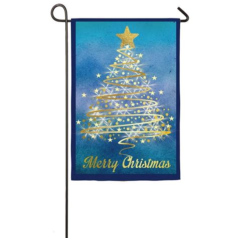 Evergreen Golden Christmas Tree Suede Garden Flag 125 X 18 Inches