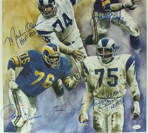 Fearsome Foursome 19 X 26 Lithograph Signed By Deacon Jones Merlin