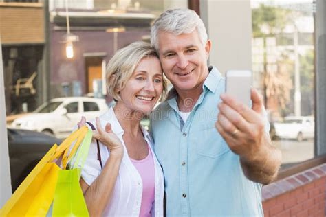 Happy Mature Couple Taking A Selfie Together In The City Stock Image Image Of Standing Adult