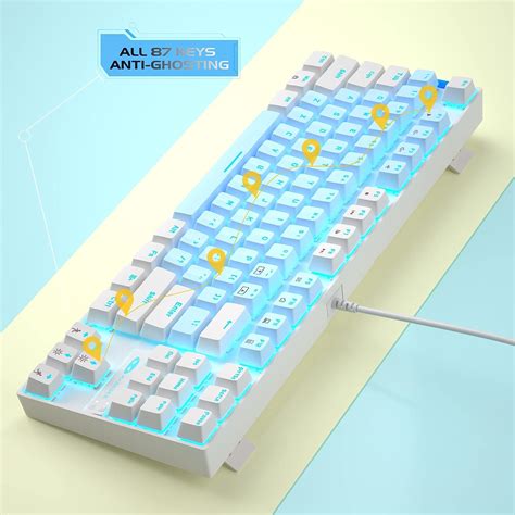 Magegee 75 Mechanical Gaming Keyboard With Blue Switch Led Blue