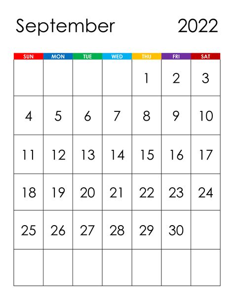 Printable Calendars September 2022