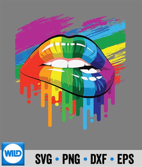 Rainbow Lips Lgbt Pride Month Rainbow Flag Svg Lgbt Svg Cut File Wildsvg