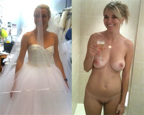 Real Amateur Newly Wed Wives Get Naughty In Their Wedding Pic Of