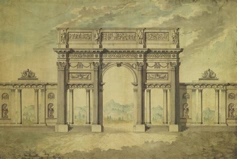 Design For A Screen In The Form Of A Triumphal Arch Elevation Riba Pix