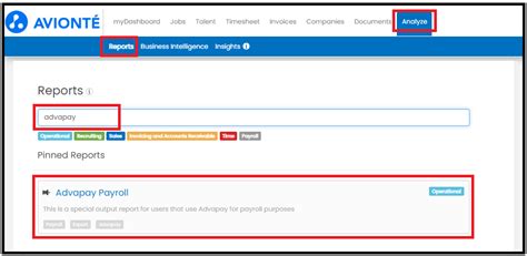 Advapay Payroll Report Avionte Bold