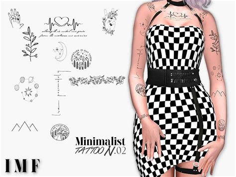 Тату Minimalist N02 Аксессуары Моды для Sims 4