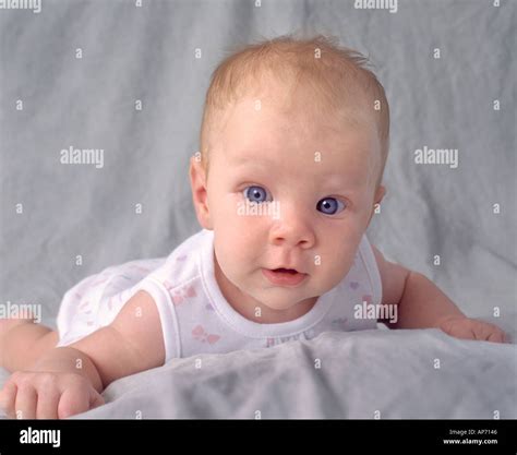 Six Month Old And Baby Blue Eyes Stock Photo Alamy