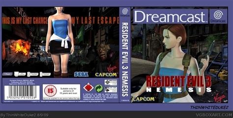 Resident Evil 3 Nemesis Dreamcast Box Art Cover By Thinwhiteduke2