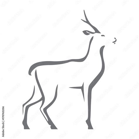 Roe Deer Vector Image Isolated On White Background Stylized