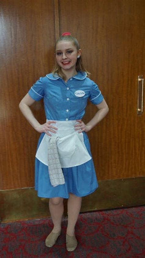 blue diner waitress uniform dress hostess retro pinup etsy