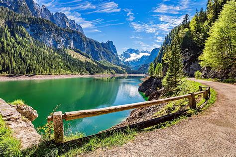 Lake Gosau Austria Alps Hills Beautiful Serenity Tranquil