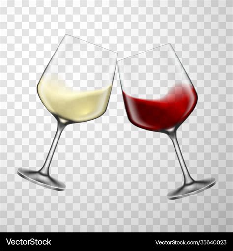 Two Wine Glasses Clinking Realistic Royalty Free Vector