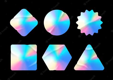 Premium Vector Holographic Stickers Hologram Labels Of Different