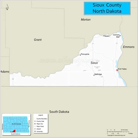 Map Of Sioux County North Dakota Where Is Located Cities