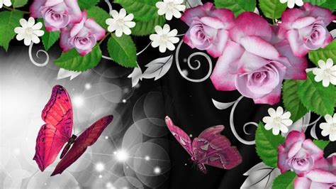 Free Download Flowers And Butterflies Wallpaper Sf Wallpaper 1920x1080