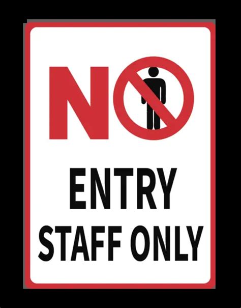 NO ENTRY STAFF Only Sign Decal Stickers 9 99 PicClick
