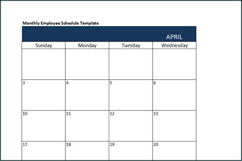 》free Printable Monthly Employee Schedule Template Bogiolo