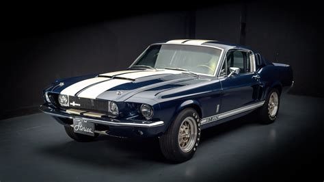Download 1920x1080 Wallpaper Navy Blue Ford Mustang Shelby Gt500 Full