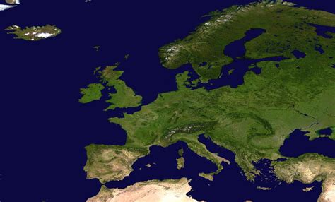 Large Detailed Satellite Map Of Europe Europe Mapsland Maps Of