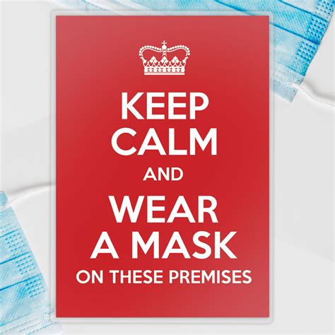 A4 Keep Calm And Wear A Mask On These Premises Sign Notice Etsy Uk