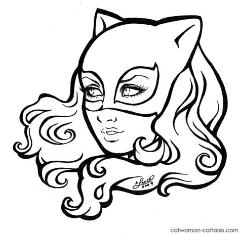 Catwoman Black And White Portrait Head Classic Beauty