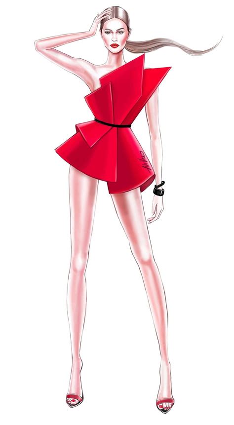 mini vestido rojo 🔴 fashion illustration sketches dresses fashion design sketches fashion